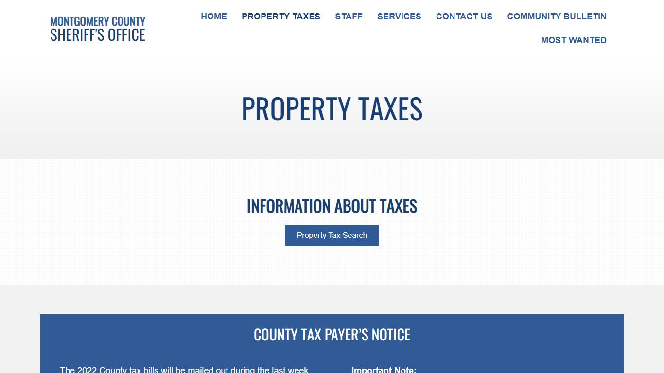 Property Taxes | County of Montgomery - MONTGOMERY COUNTY SHERIFF'S OFFICE